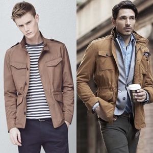 NWT! Khaki Chore Coat Utility Jacket - Medium